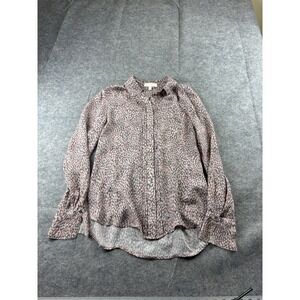 Etcetera Women's Size 6 Snakeskin Pink Gray 100% Silk Button Up Blouse Classy